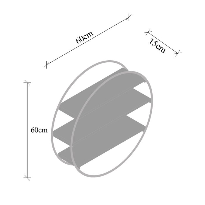 Hanah Home Estantería de Pared Tulipa Negro y Nogal Hanah Home Estantería de Pared Tulipa Negro y Nogal